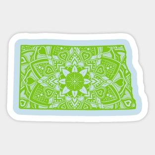 Green Hawaii State Gift Mandala Yoga HI Art Sticker